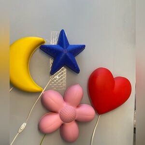 IKEA Kids Wall Lamps – Moon, Star, Flower & Heart – Set of 4